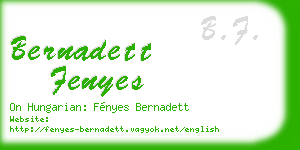 bernadett fenyes business card