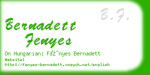 bernadett fenyes business card